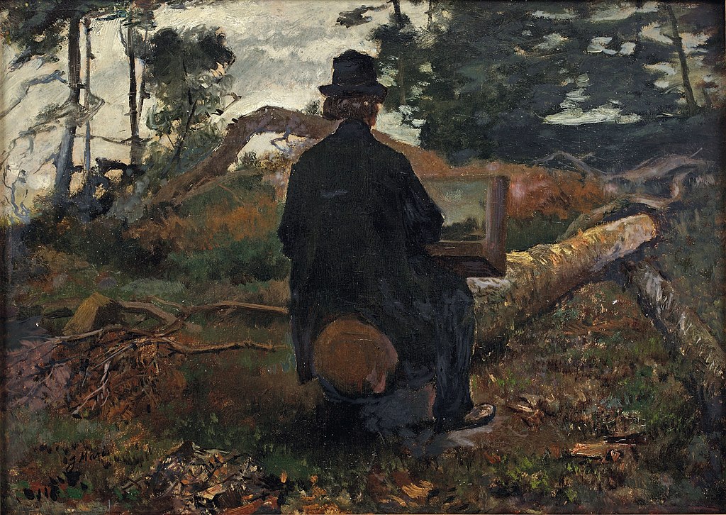 1861-62 The_painter_Frederik_Hendrik_Kaemmerer_at_work_in_Oosterbeek,_by_Jacob_Maris coll part