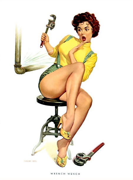 1959 vaughan bass wrench-wench Slick chicks calendar