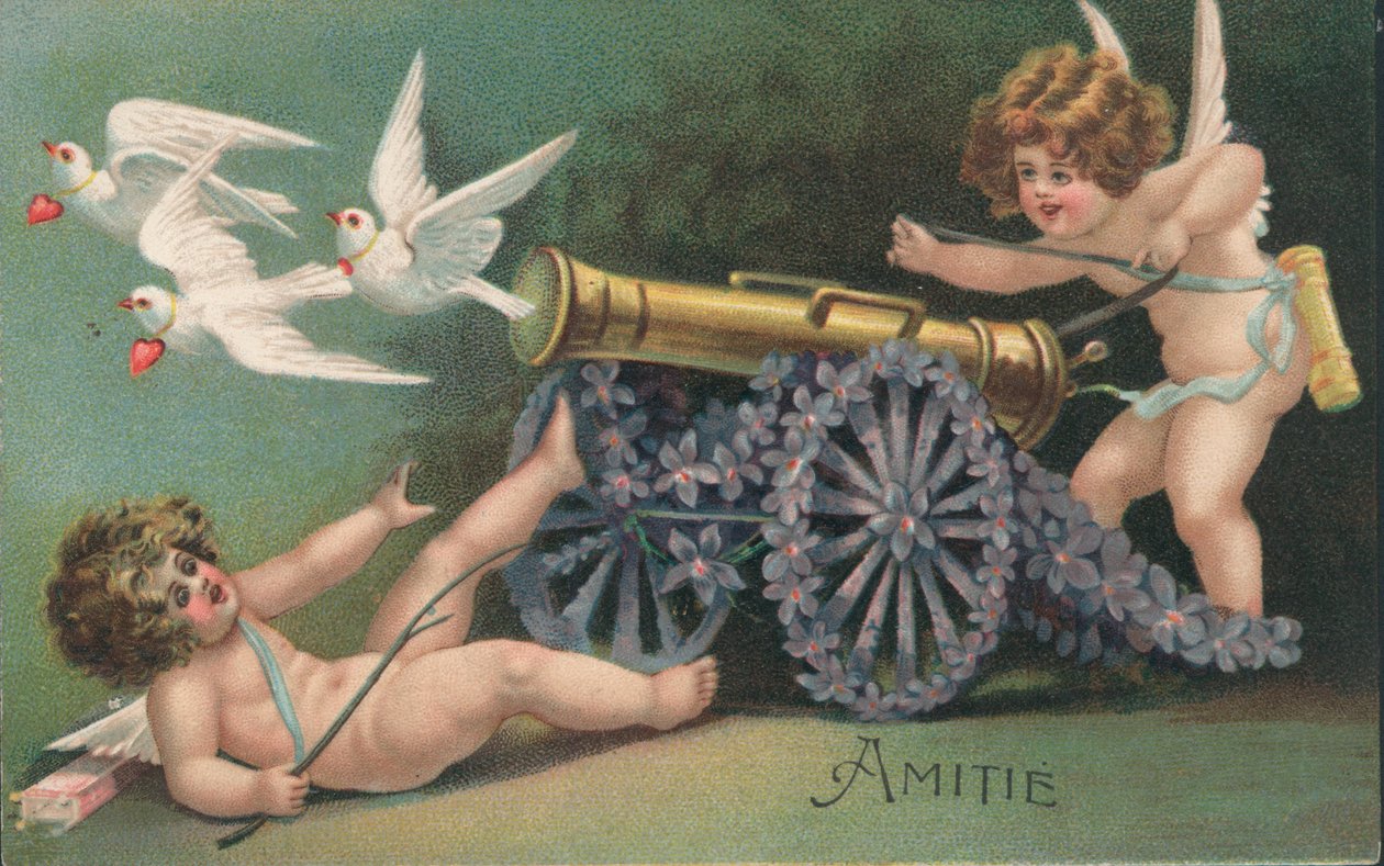 Cupidon Carte postale Amitié 1906 ca