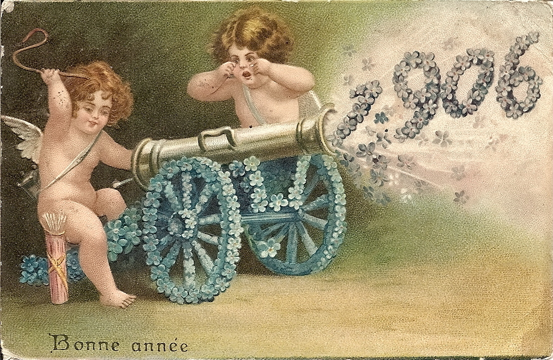 Cupidon Carte postale nouvel an 1906