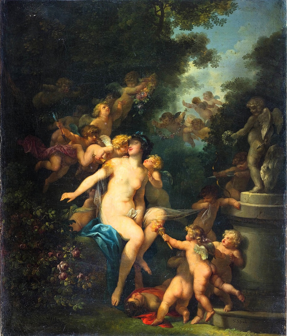 Vénus entourée d'une ronde d'amours 1785 ca Jean-Frédéric Schall coll part