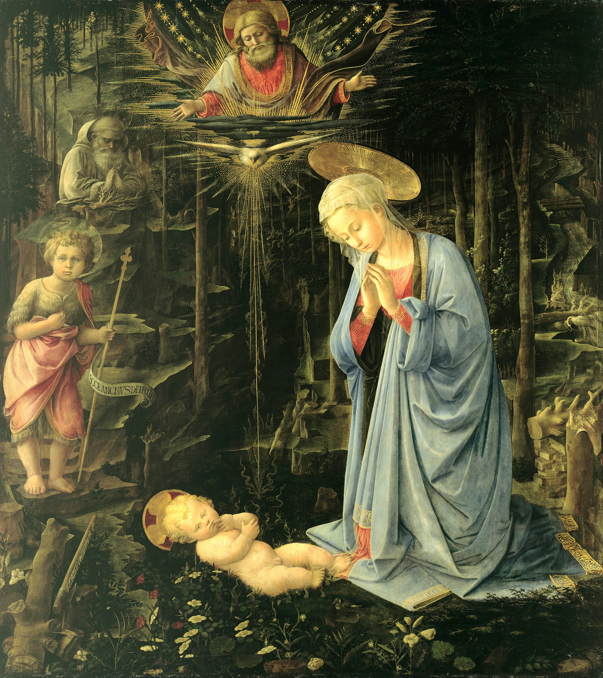 1457-59 Fra_Filippo_Lippi The_Adoration_in_the_Forest_-Berlin