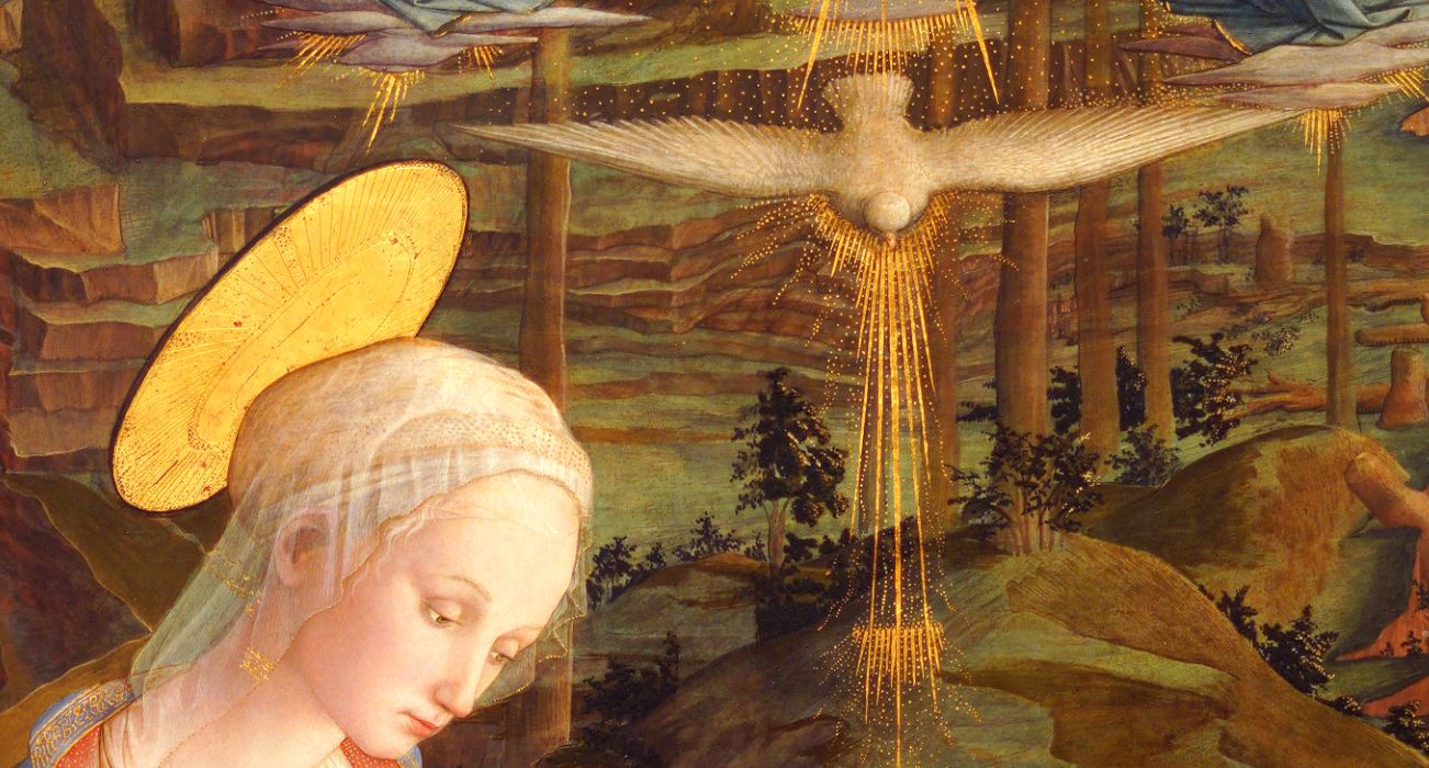 1463 Adorazione di Camaldoli with_the_young_St._John_the_baptist,St._Romuald,_Filippo_Lippi Offices detail eclairage