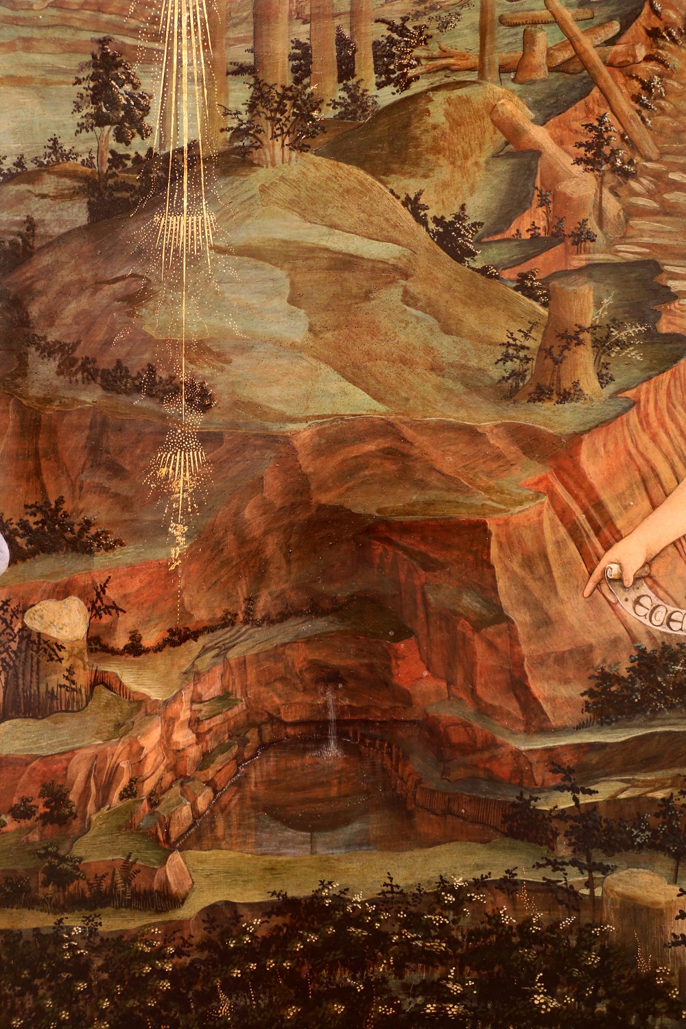 1463 Adorazione di Camaldoli with_the_young_St._John_the_baptist,St._Romuald,_Filippo_Lippi Offices detail