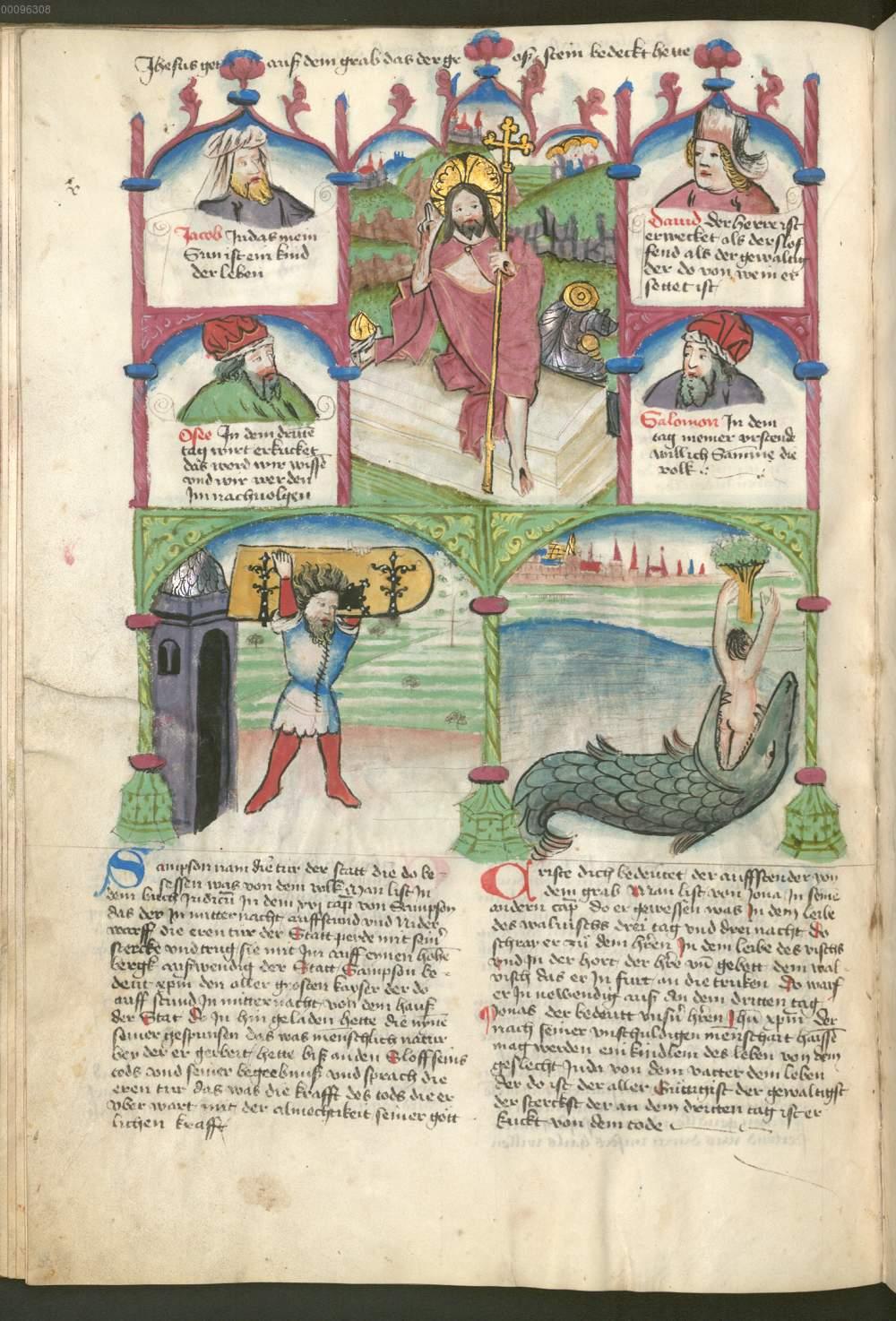 1450 Biblia pauperum resurrection Salzburg, BSB-Hss Cgm 155 fol 19v