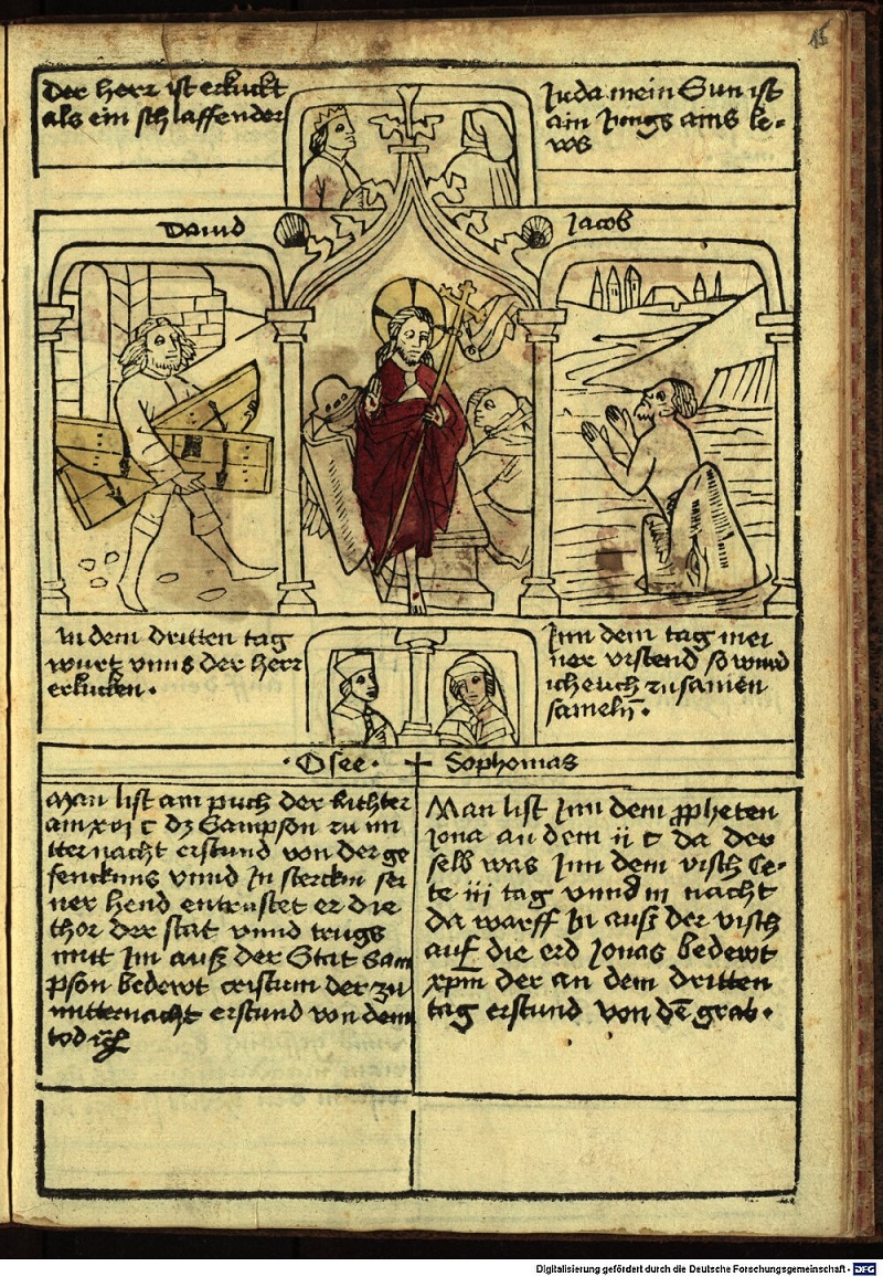 1472 Biblia pauperum, Blockbuch, Nürnberg München, BSB Xylogr. 26 fol 15r