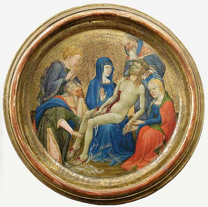 1400-15 Petite pieta ronde Louvre 3 clous couronne epines