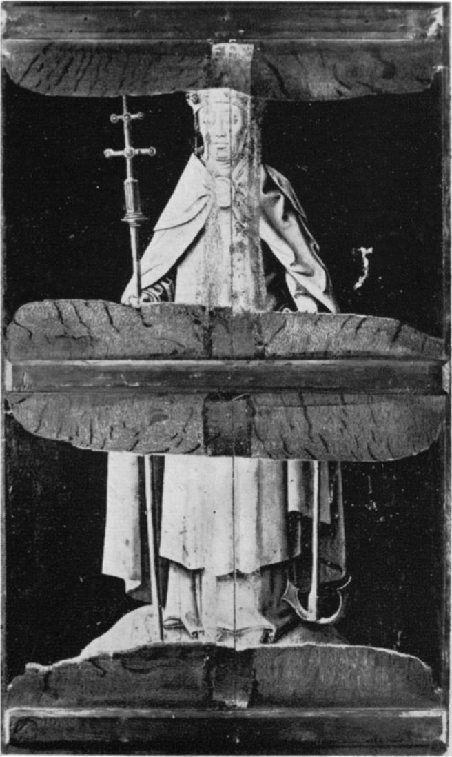 1470-1500 Manner_or_circle_of_the_Master_of_the_Virgo_inter_Virgines The Cartin Collection Hartford, Connecticut Saint Clement revers
