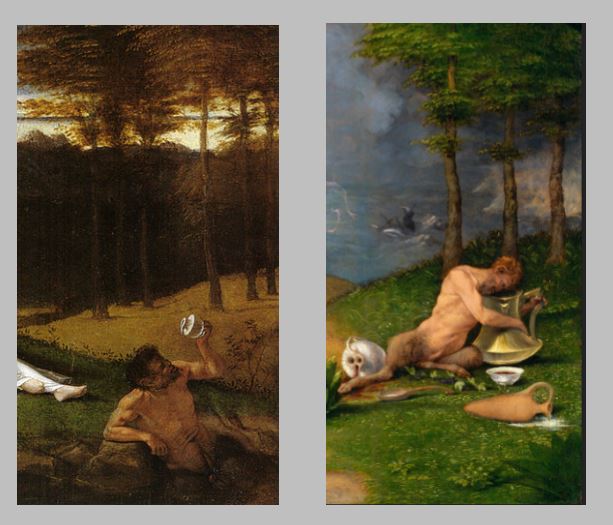 Lorenzo Lotto, Allegorie de la Chastete, vers 1502-1505. Washington, National Gallery comparaison droite