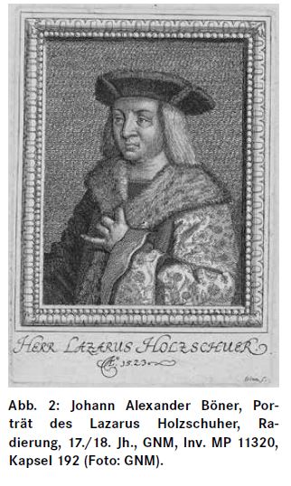 Portrait de Lazarus I. Holzschuher gravure de Johann Alexander Boner