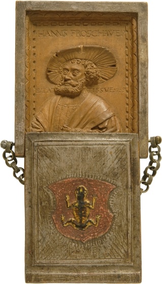 ortrat-Hans-Froschauers-in-einem-Holztafelchen-mit-Schiebedeckel
