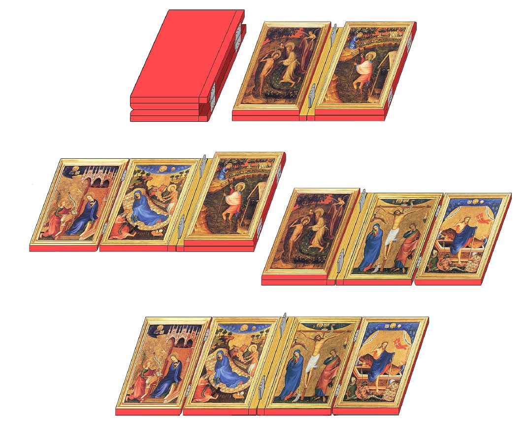 Quadriptyque Anvers-Baltimore 1400 ca reconstitution Verougstraete fig 95