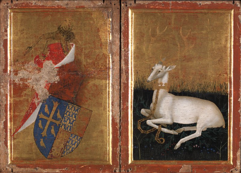 1395–99 Wilton Diptych, reverse, National Gallery, London