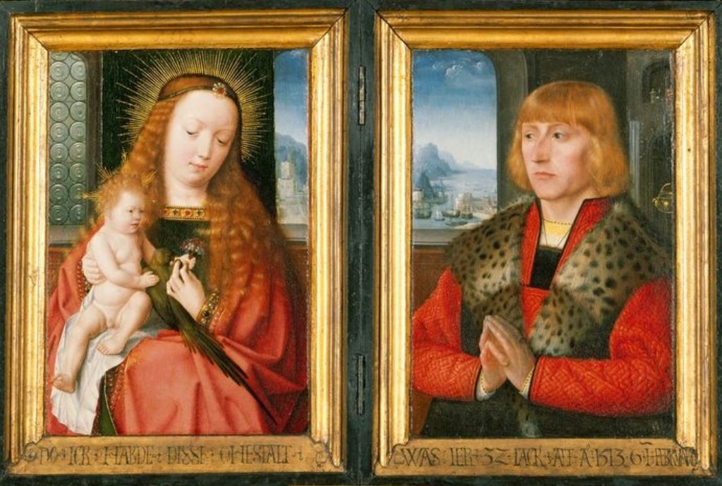 Adriaen Isenbrant, Madonna and a member of the Hillenberger family 1513 lowe-art-museum