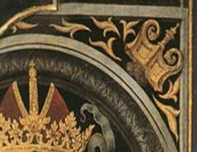 Bernard Van Orley Retable Calvaire Musee de l'Eglise Notre-Dame Bruges revers detail