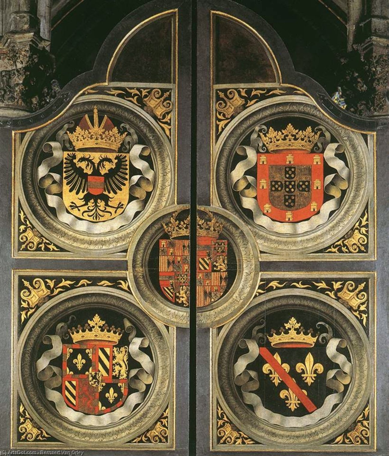 Bernard Van Orley Retable Calvaire Musee de l'Eglise Notre-Dame Bruges revers