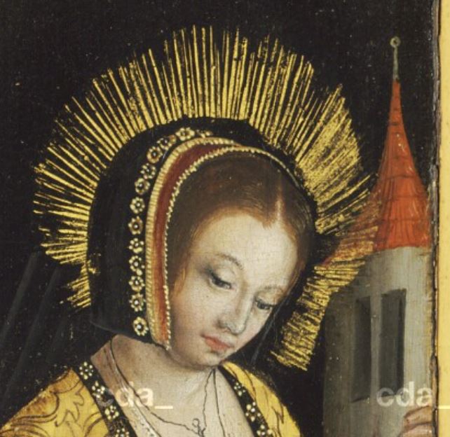 Lucas Cranach the Elder Kleiner-Flugelaltar-1509 Gemaldegalerie Alte Meister Kassel detail tour