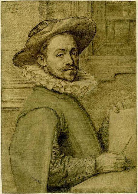 1589 Goltzius-Hendrik-Self-portrait--drawing-vellum-British museum