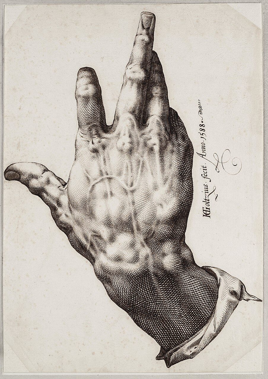Goltzius's Right Hand, 1588 Teylers Museum, Haarlem RETOURNE