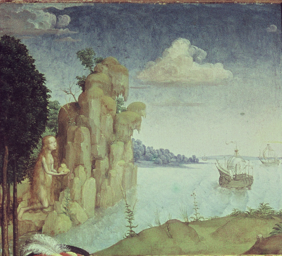 Meister_des_Bartholomäusaltars 1498 Thomasaltar Wallraf-Richartz museum Cologne detail Marie L'Egyptienne