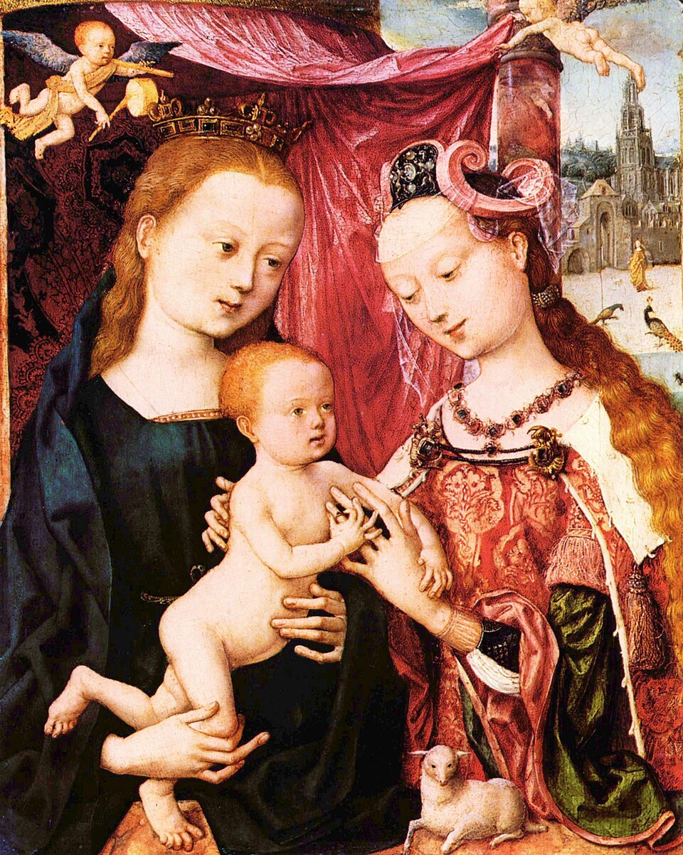 Meister_des_Bartholomäusaltars 1500 ca Mariage mystique de Ste Agnes Germanisches Nationalmuseum Nuremberg