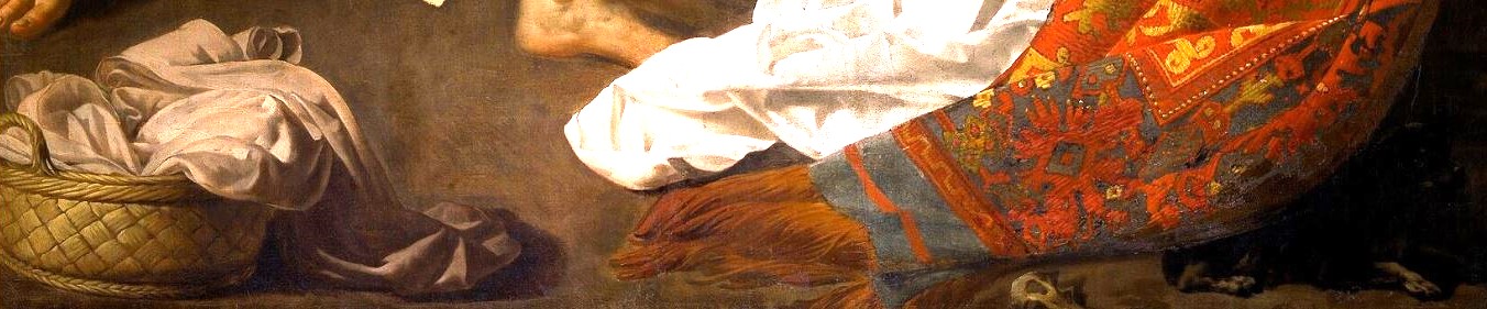 1629 Hendrick_ter_Brugghen_(d'après un tableau perdu de Dirck van Baburen)-_The_Annunciation Stadsmuseum De Hofstadt Diest os et chien