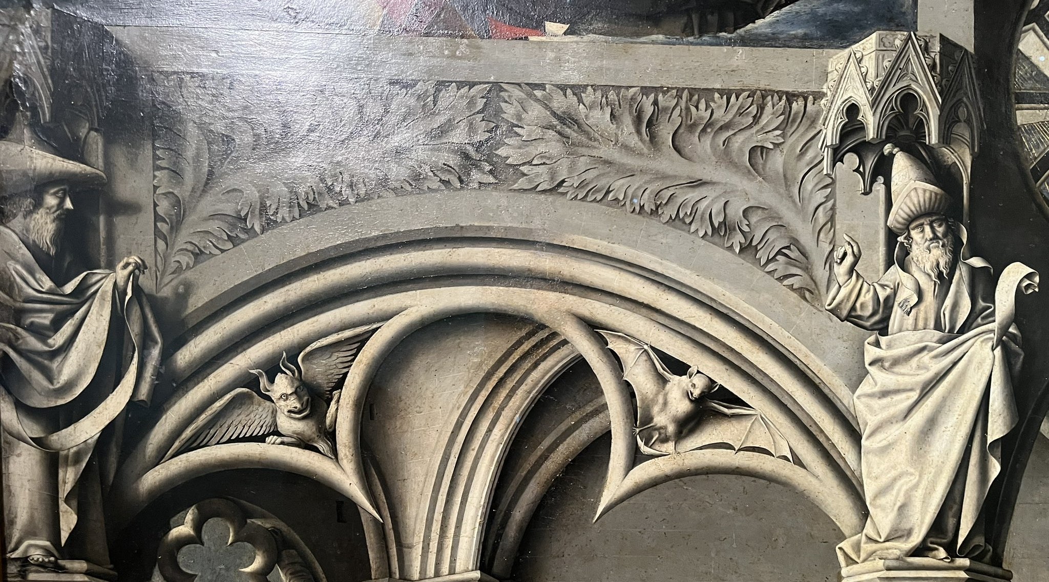 Barthélémy d'Eyck (attr) 1445 ca Musée du Vieil-Aix Annonciation panneau central detail tribune