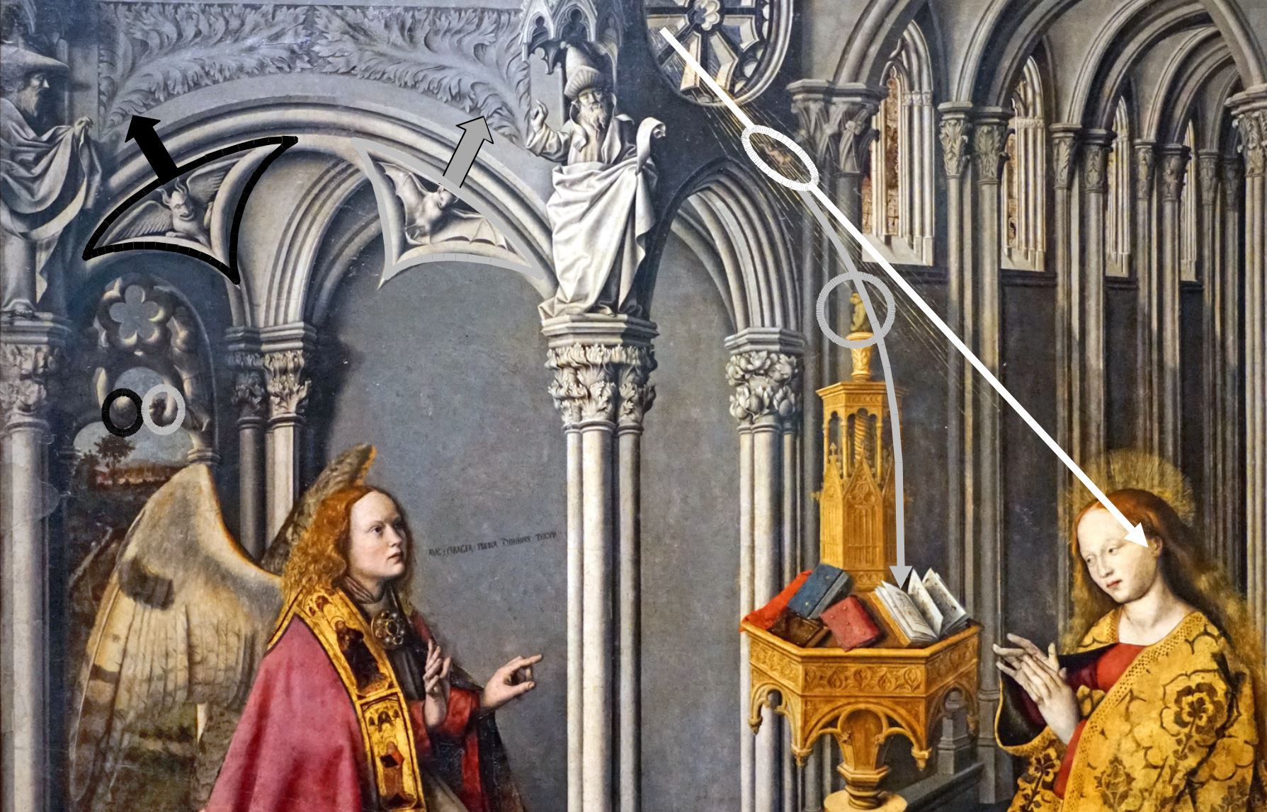 Barthélémy d'Eyck (attr) 1445 ca Musée du Vieil-Aix Annonciation triptyque synthese