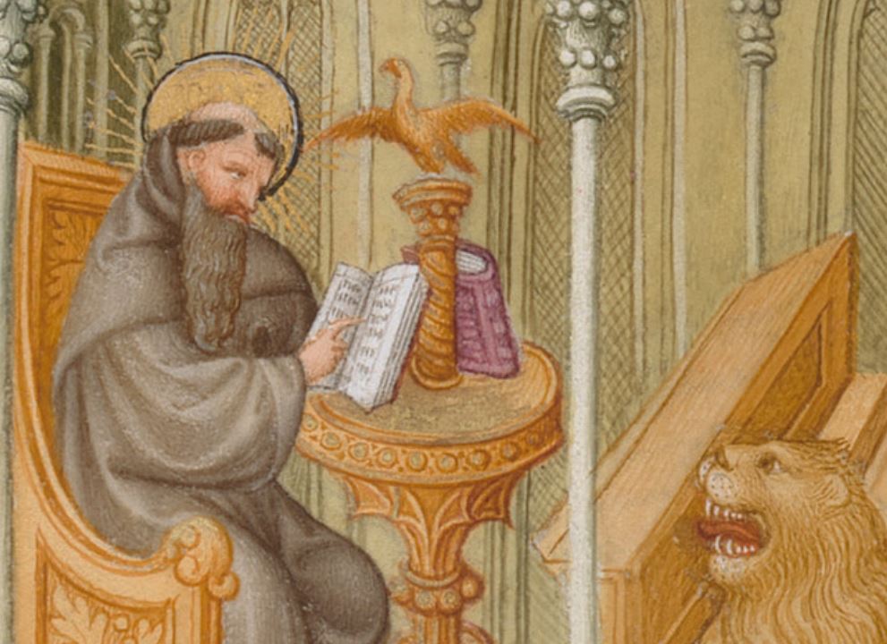 Limbourg 1405-09 Belles Heures St Jerome MET fol 187v detail