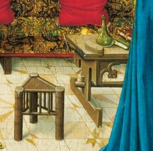 Master_Aachen_-_The_Annunciation_from_the_Stories_from_the_Life_of_Mary_Treasury at the Minster in Aachen 1485 detail table