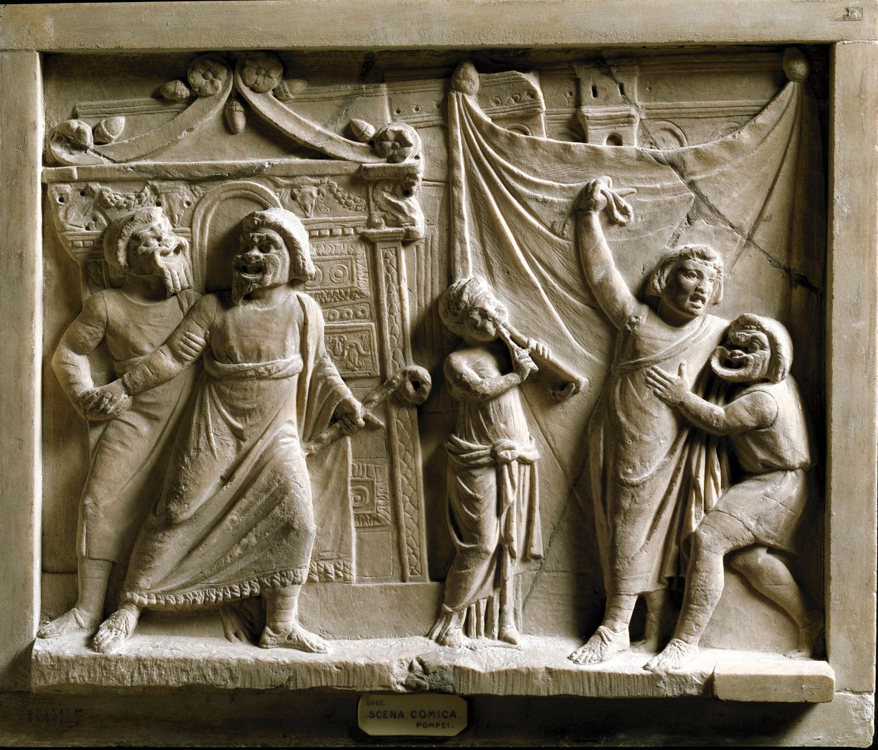 scène de la pièce « Andria » de Térence Pompéi - Musée Archéologique National Naples