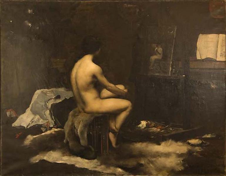 1880-Maurice-Bompard-Le-repos-du-modele-Musee-de-Rennes