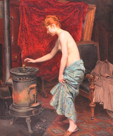 1890, OSCAR PEREIRA DA SILVA - Descanso do modelo, cena de ateliê