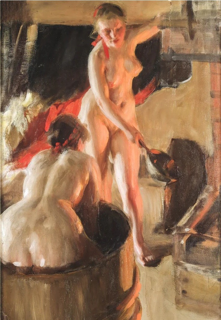 1906 Anders Zorn Girls from Dalarna in the Sauna Nationalmuseum, Stockholm