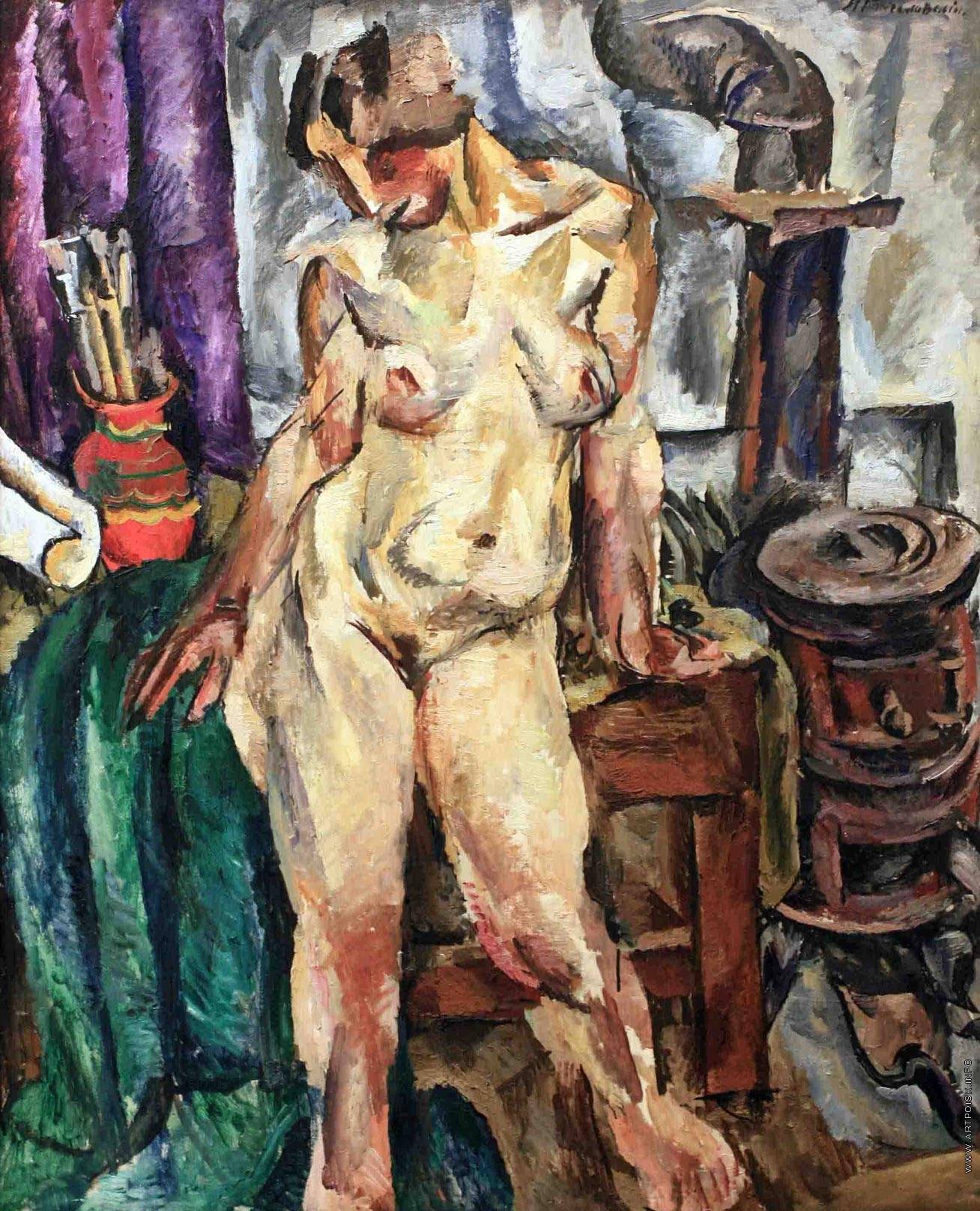 1917 pyotr-konchalovsky the-model-by-the-stove