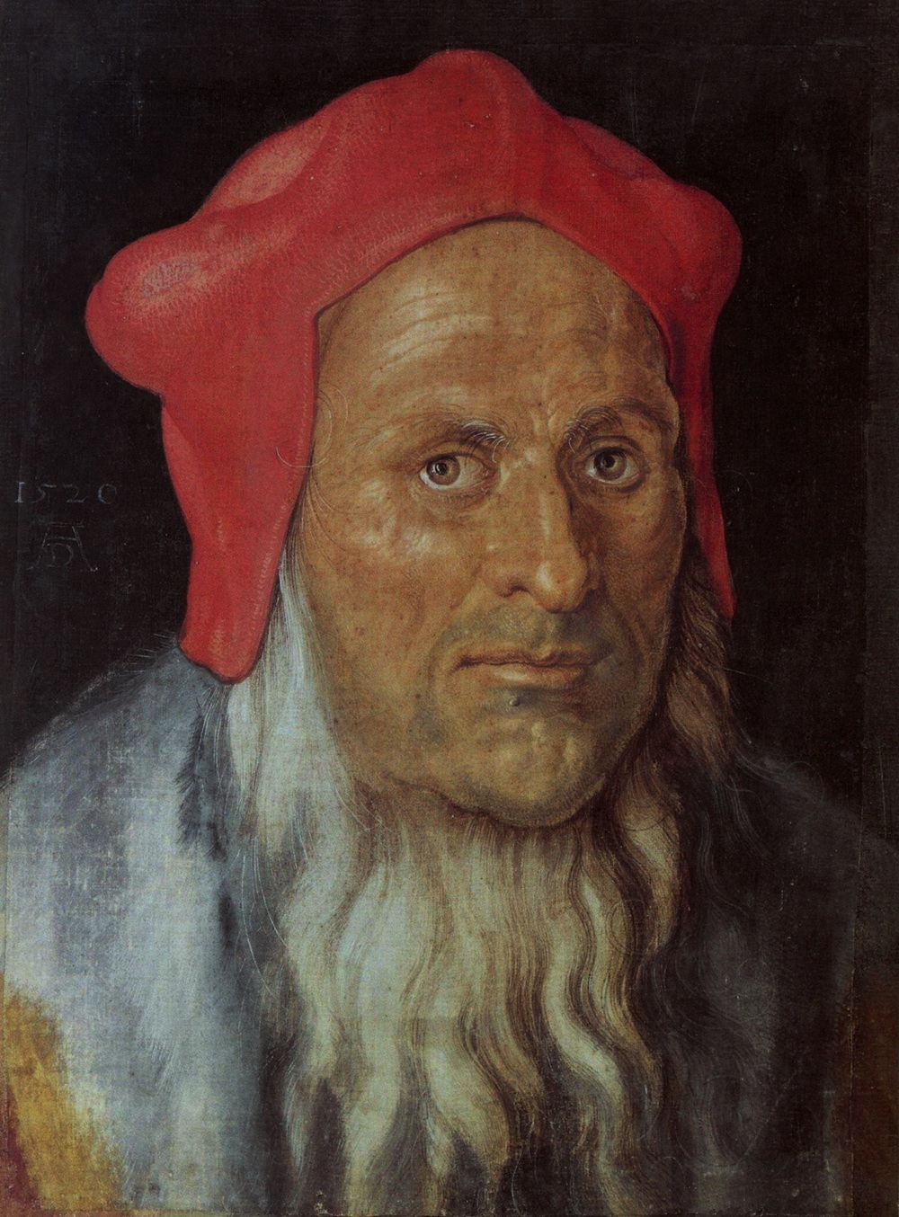 1520 Albrecht_Dürer_Viellard au bonnet rouge Louvre