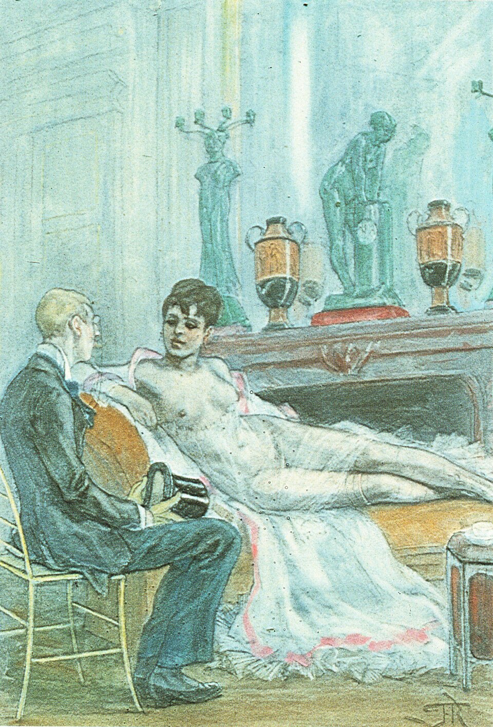 1878-81 Félicien_Rops_-_La_Belle_et_la_bête Cincinnati Art Museum