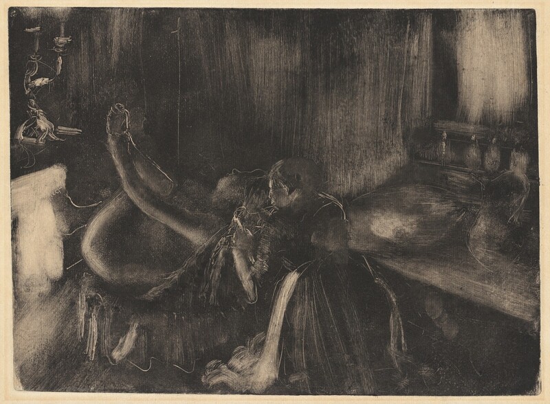 1880–90 Degas Femme devant une cheminee monotype NGA