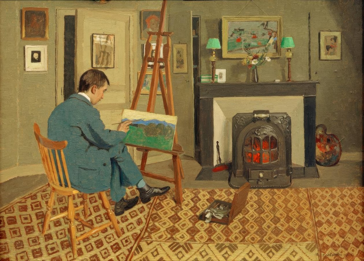 1900 vallotton Max Rodrigues dans l'atelier de Felix Vallotton Cologne, Collection Rau