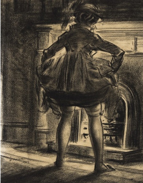 1906 Everett Shinn By the fire