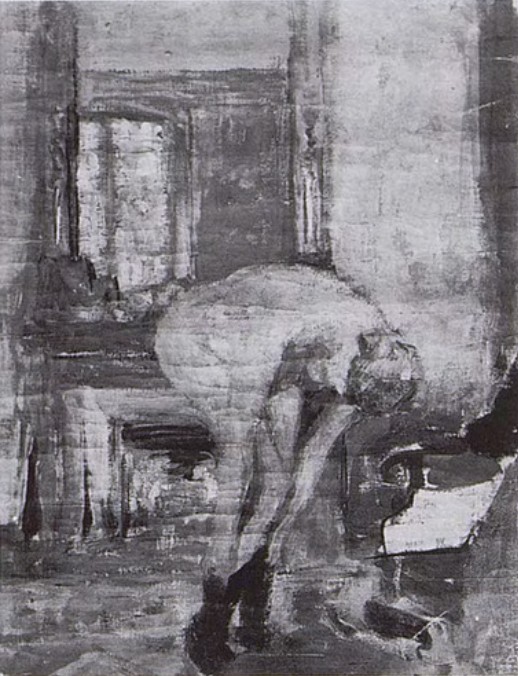 1922-25 Vuillard Modele mettant ses bas devant la cheminee (atelier de la rue de Calais)