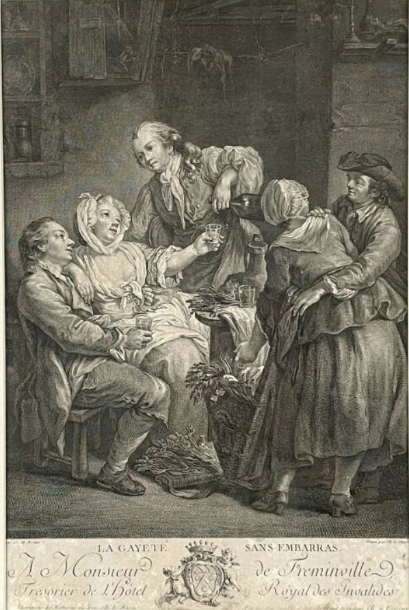 Gravure de Jean Charles Levasseur D'après G.M. Krause La gayetté sans embarras