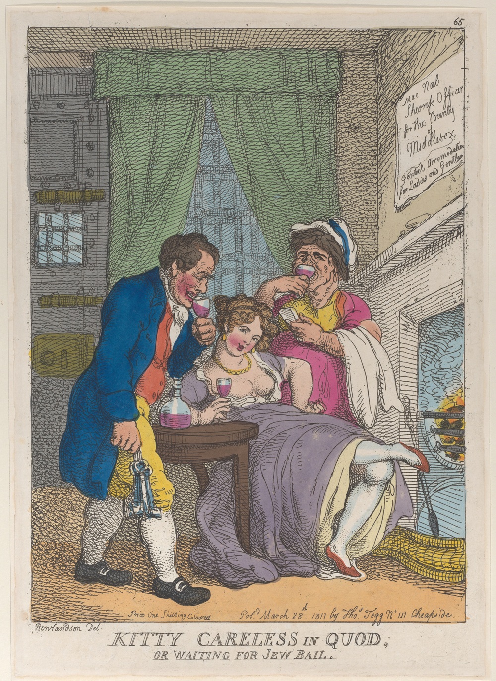 Kitty Careless in Quod or Waiting for Jew Bail Rowlandson 28 mars 1811 MET