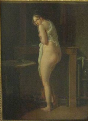 jean-baptiste-mallet (attr)-Femme à la cheminée Louvre