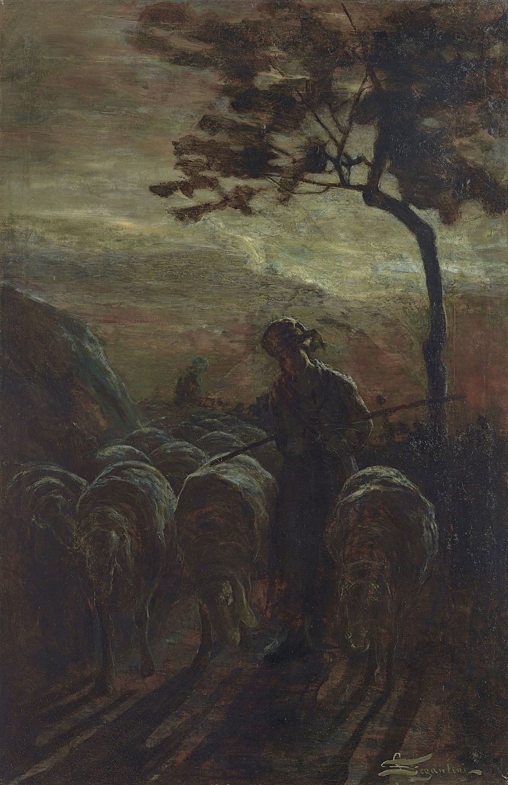 Giovanni Segantini 1882 Effeto di luna coll part