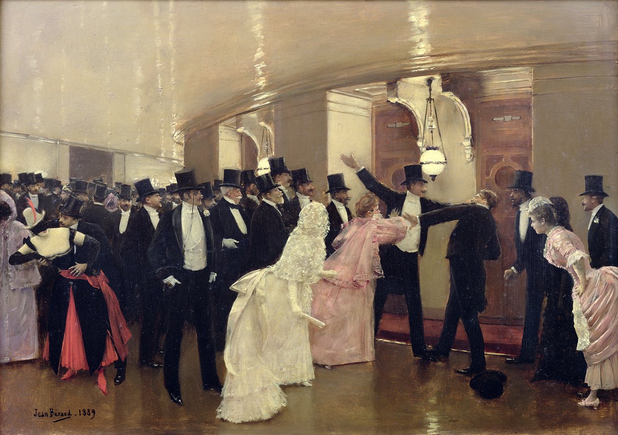 Jean Beraud 1889 Une dispute dans les couloirs de l'Opéra,