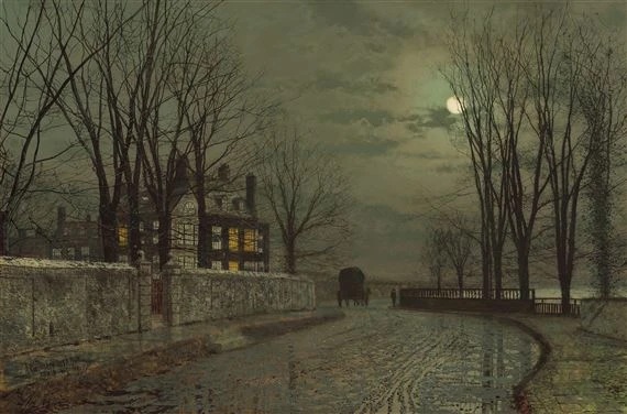 John Atkinson Grimshaw 1883 The turn of the road coll part Knostrop-Old-Hall,-Leeds